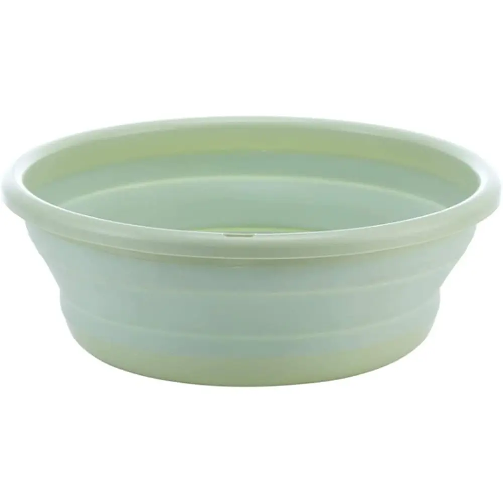 10 Round Collapsible Dish Tub - Lightweight BPA-Free Multi-Pose Wash Basin (Green)