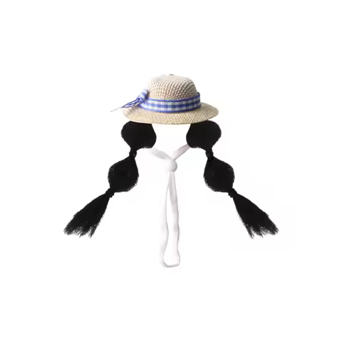 Funny Parrot Sun Hat with Elastic Strap Adjustable Double Braids Hat Breathable Lightweight Hamster Knitted Hat Photography