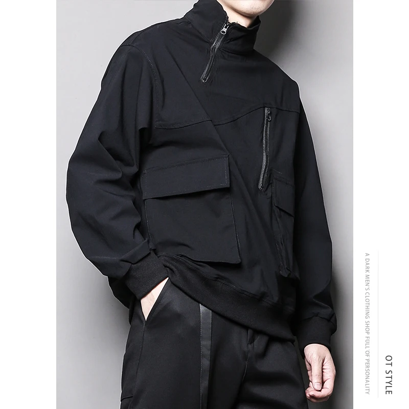 Autumn Designer Men's Hoodies With Irregular Zippers And Loose Stitching With Plush Clothes Winter Male Personalized Trend Coats