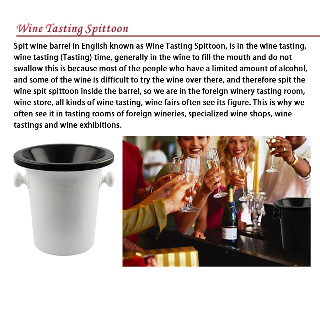 Picture 3: Black Sleek Wine Tasting Spittoon Set Elegant Wine Barrels Bucket For Parties And Cocktails