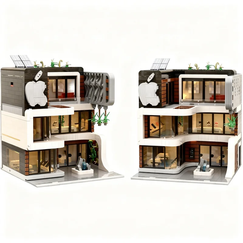 2586pcs MOC Modular Streetscape Apple Store Modular Streetscape Series Model Building Blocks Toys Architecture Christmas Gift view 6