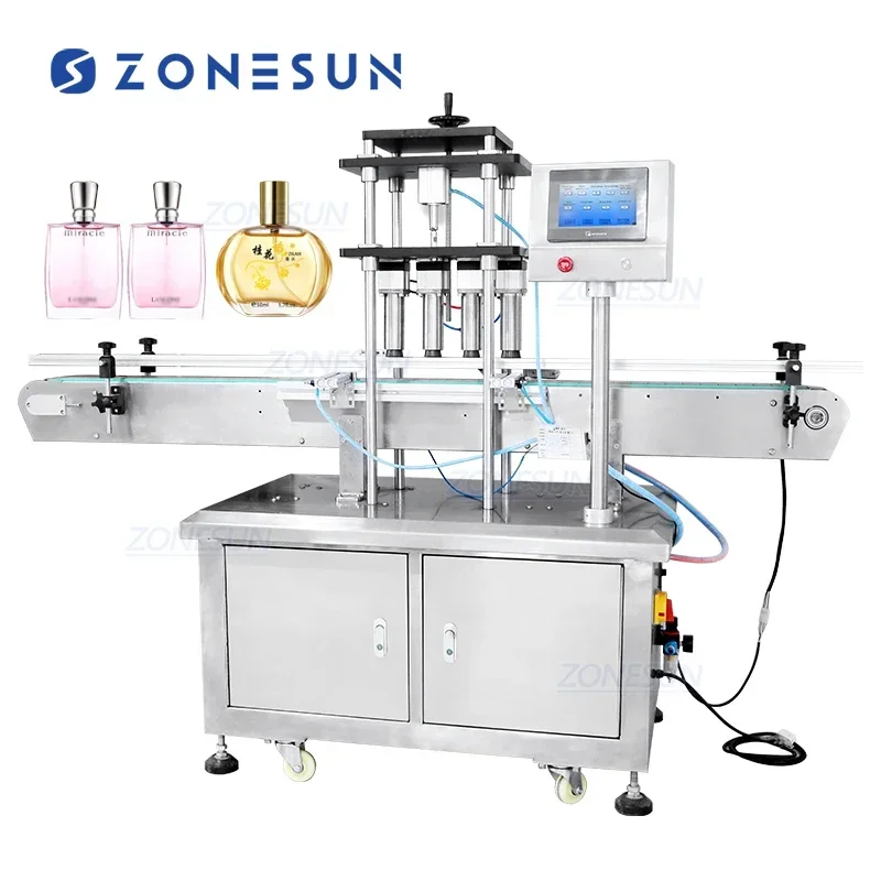 ZONESUN ZS-YG11 Automatic Liquid Aluminium Cosmetics Perfume Pump Spray Bottle Caps Sealing Crimping Pressing Capping Machine