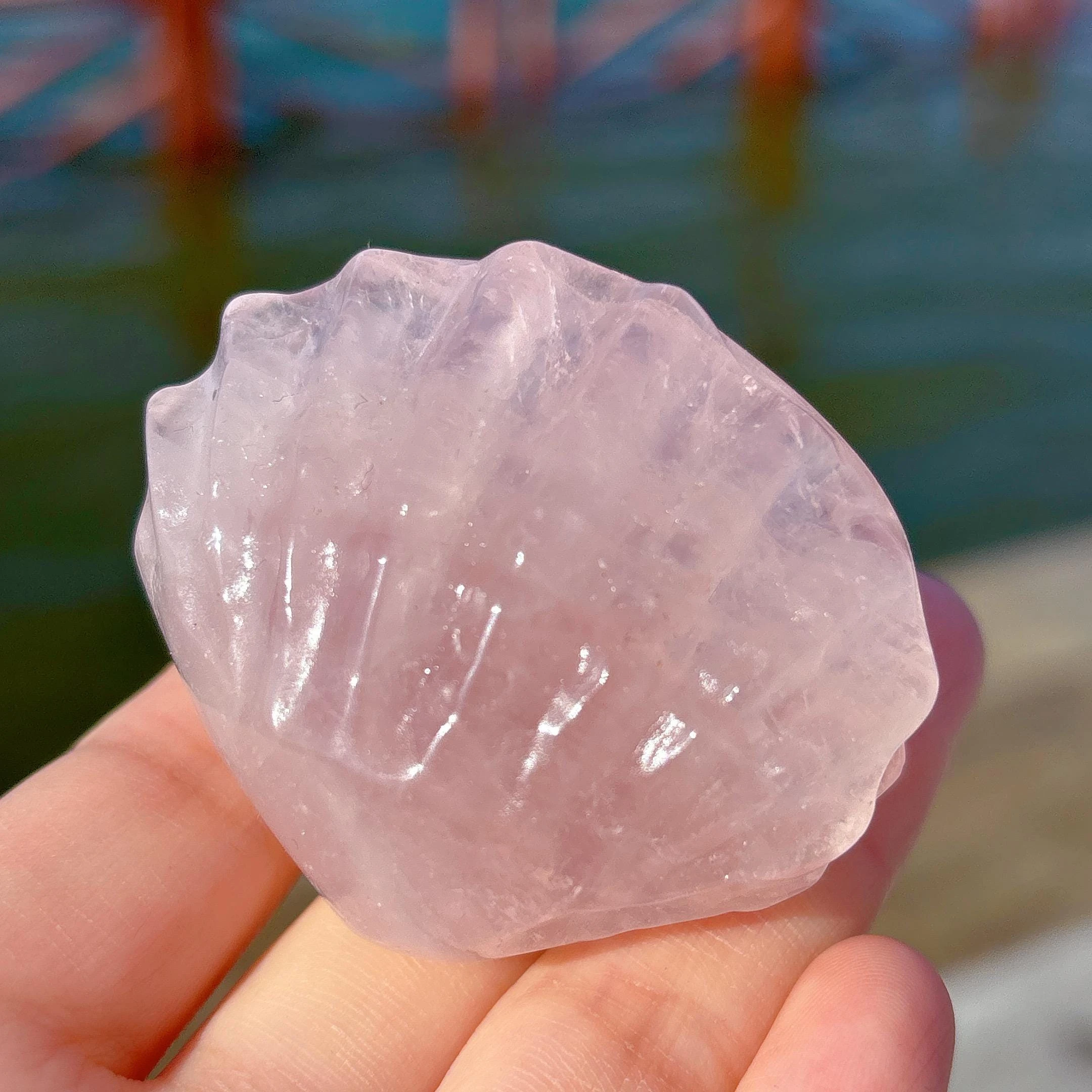 Natural Rose Quartz Shell Carving Hand Carved Pink Crystal Conch Figurine Reiki Heart Chakra Home Decor Gift For Her