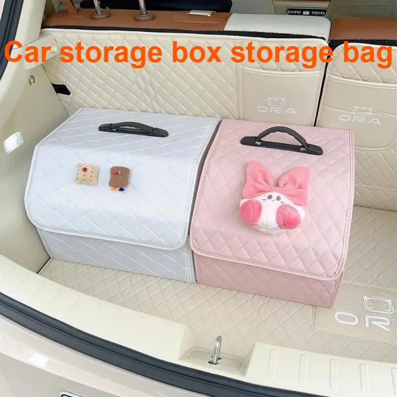 

Foldable Car Trunk Storage Box Cute Organizer Bag Multi-Purpose Rear Boot Container for SUV Sedan Vehicle Interior Accessories