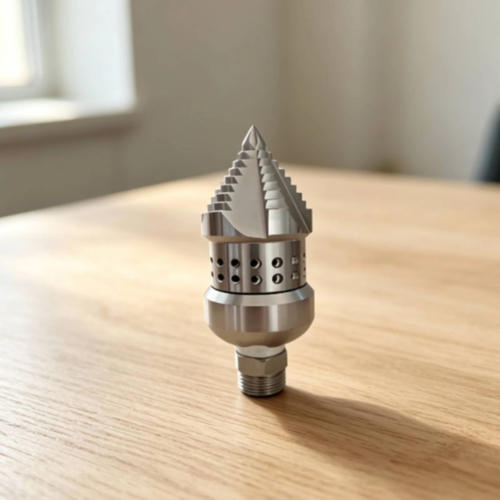 Nozzle with Rotary Head Stainless Steel Rotary Spray Head Drain-Cleaning Nozzle Corrosion-Resistant Sturdy for Plumbers