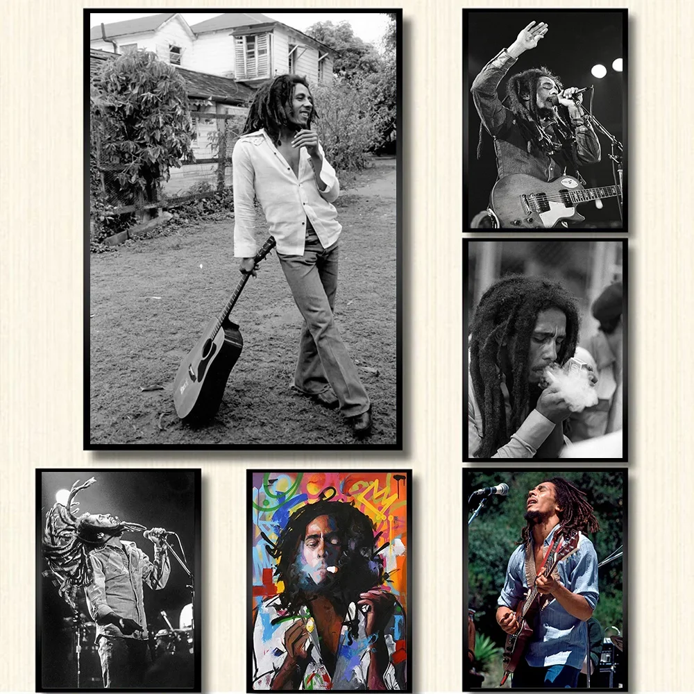 Bob Marley Canvas Painting Portrait Posters and Prints Wall Art Pictures For Living Room Classic Decorative Oil Painting Cuadros