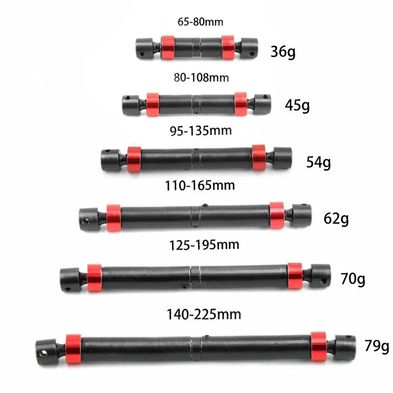 Arbre d'entraînement en acier métallique, arbre de transmission CVD pour voiture sur chenilles 1/10 Axial SCX10 Capra Wraith Trxs TRX4 TRX6 Redcat GEN8 CC01
