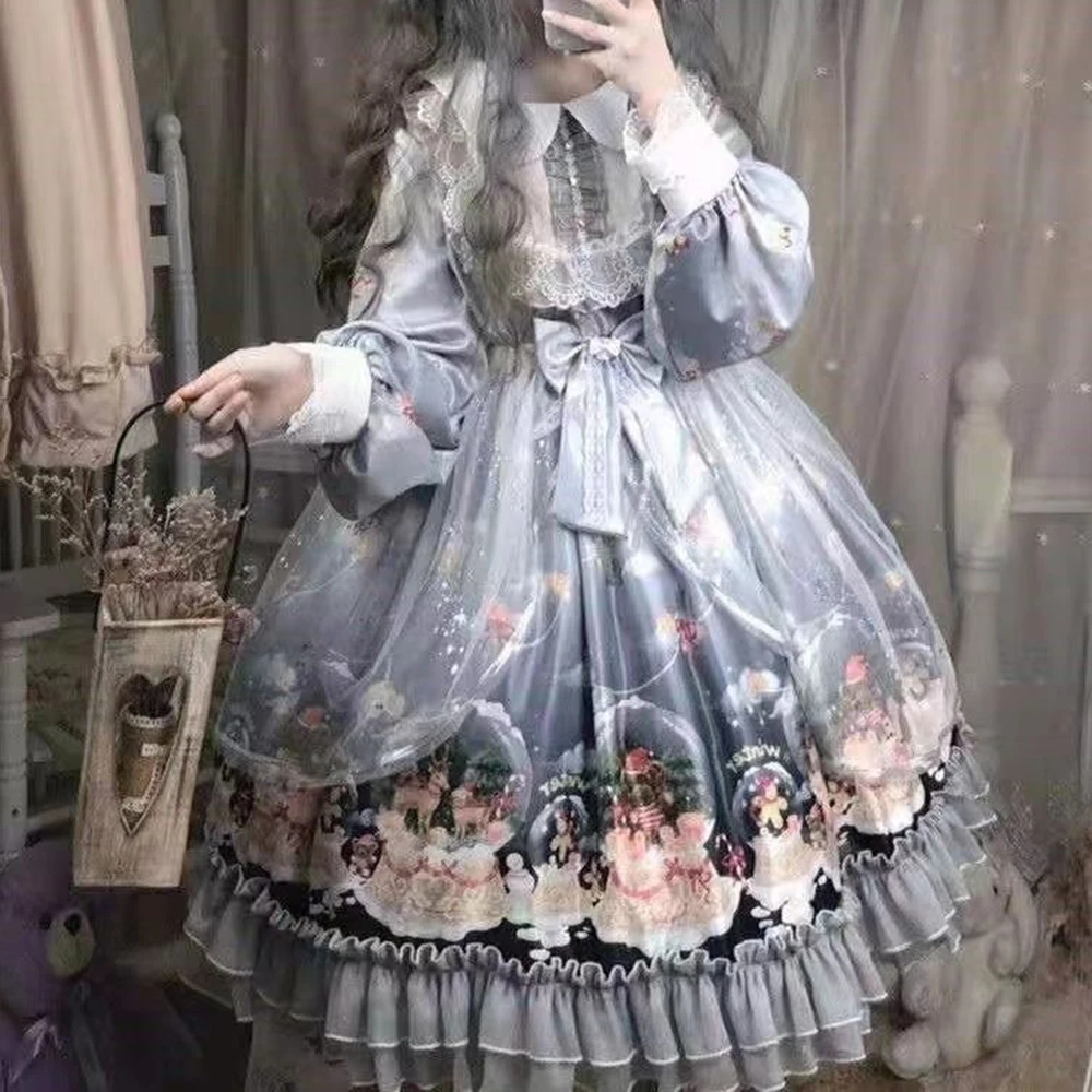 

Lolita skirt autumn and winter genuine original daily princess Lolita full set lolita dress vestido feminino