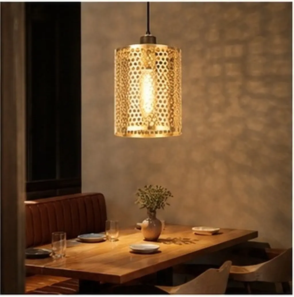 Vintage Iron Lamp Shade Hollow Out Rustic Drum Lamp Shade for Table Floor Lamps Pendant Light Lampshades for Floor Lamps