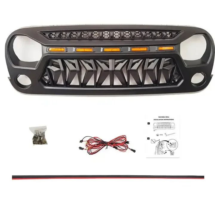 Spedking Factory Sale ABS Front Grille With Light For JEEP WRANGLER JK Car Grille