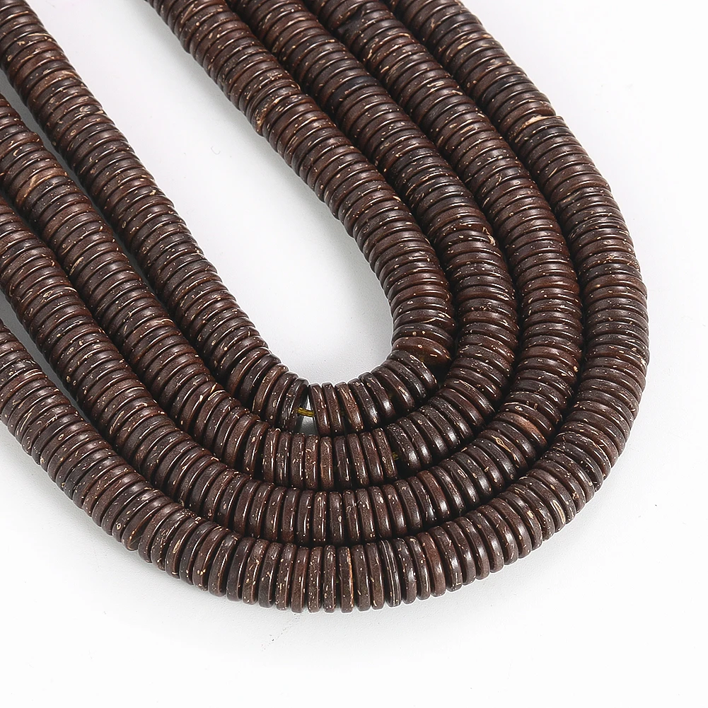 10mm 330PC/String Natural Coconut Shell Coir Wood Round Flatback Spacer Bead Buddhist Bodhi Prayer Rosary Bracelet Charm Jewelry