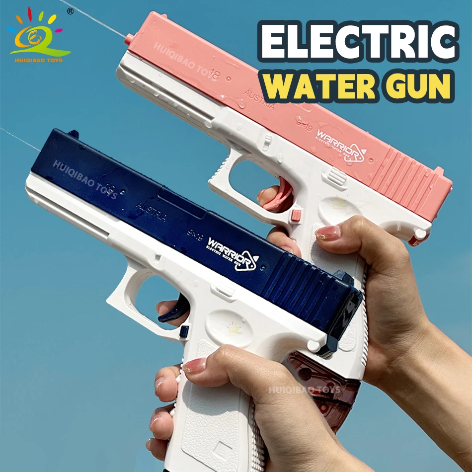 HUIQIBAO Water Gun Electric Glock Pistol Shooting Game Fun Firing Summer Outdoor Beach Fight Fantasy Toys for Children Boys Gift