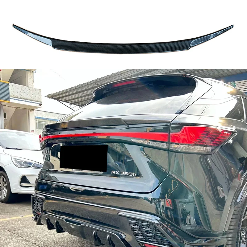 For Lexus 2023 RX350H 500H Rear Case Cover Line Lee Case Cover Spoiler Tail Wing Aimgan Style Carbon Fiber Auto Trim Kit