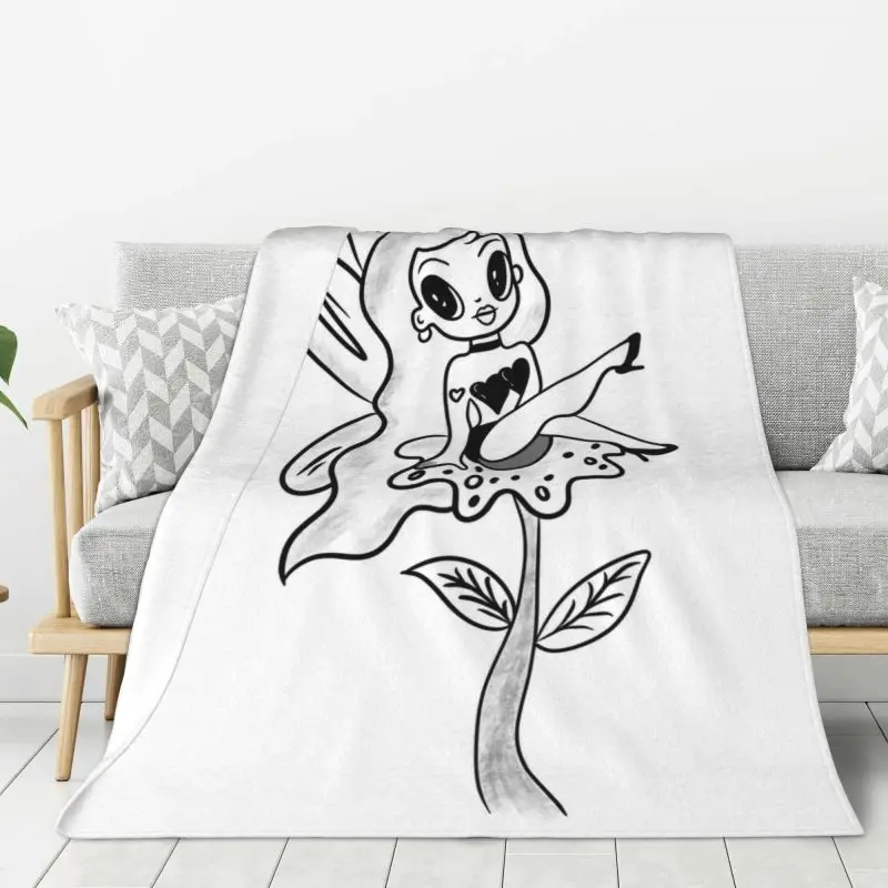 Custom Sofa Fleece Fairy Bichota Karol G Reggae Ainger Throw Blanket Warm Flannel Blankets for Bed Travel Couch Quilt