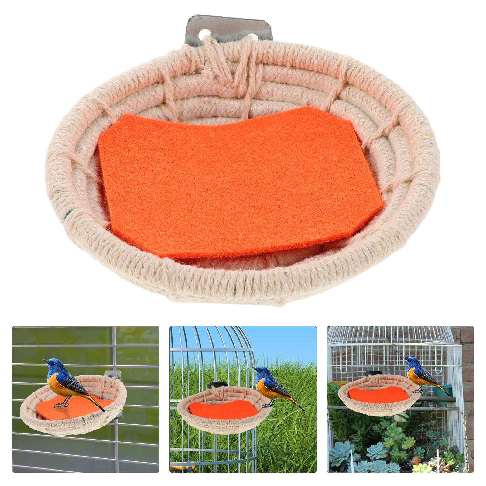 

Handwoven Cotton Rope Bird Nest Cozy Breeding Bed Small Birds Cage Nest Canaries Finches Cockatiels Finch Nests for Cages