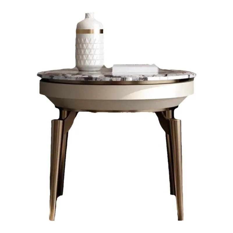 luxury stone on the sofa side of the living room, Internet celebrity side cabinet coffee table, new model