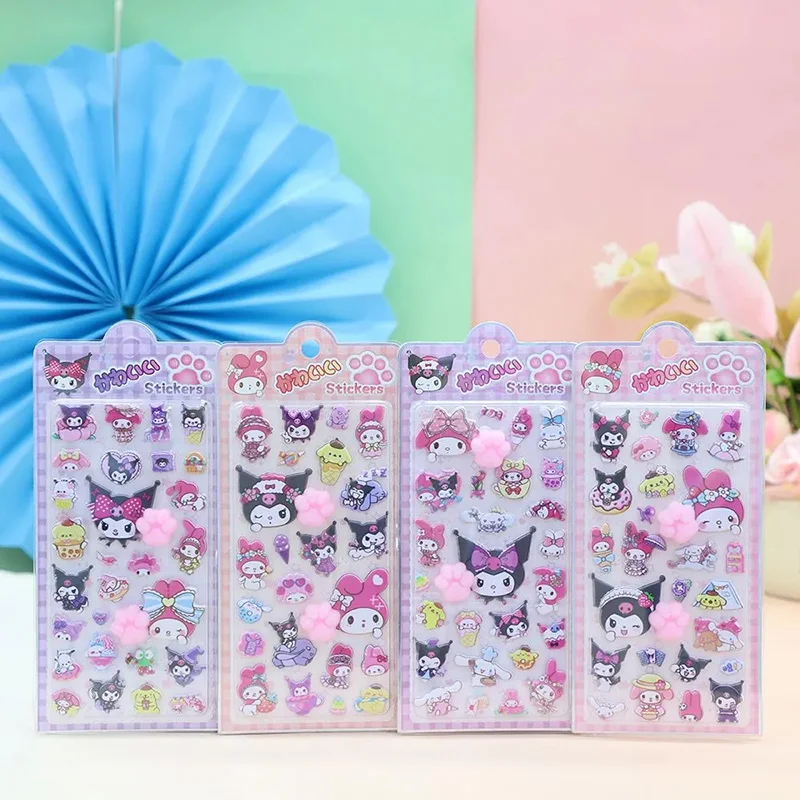

Cute Cartoon Crayon Shin-chan Kuromi 3D Cat Scratch Laser Embossed Stickers Diy Mobile Phone Case Water Cup Decorative Stickers
