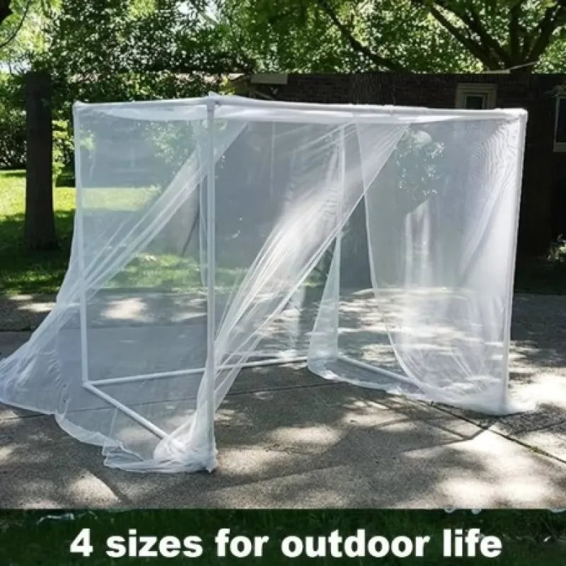 Large White Outdoor Camping Mosquito Net - Insect-Proof, Protective, Breathable, and Portable Bedroom, Hammock, and Tent Use