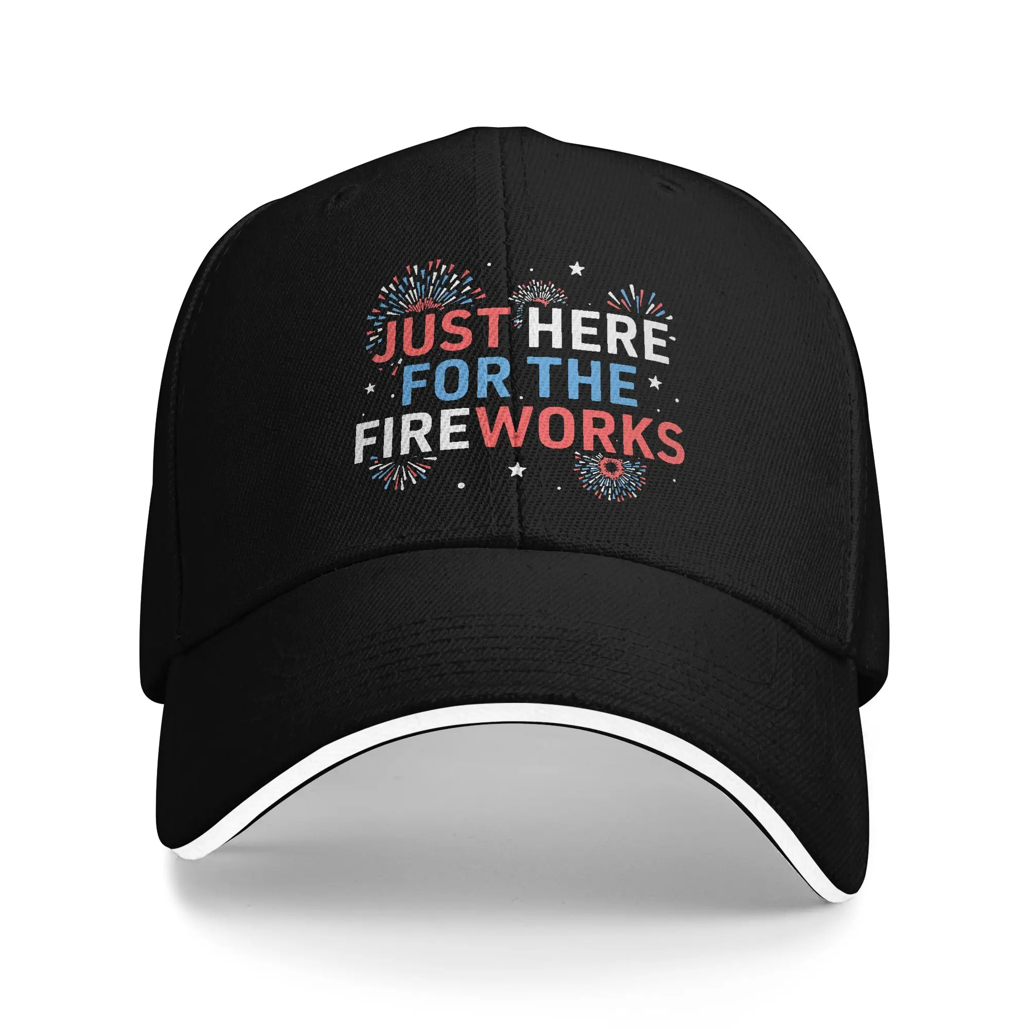 Sun Baseball Cap Funny 4th Of July Usa America Just Here For The Print Hip Hop Hats Sunscreen Fashion Snapback Cap