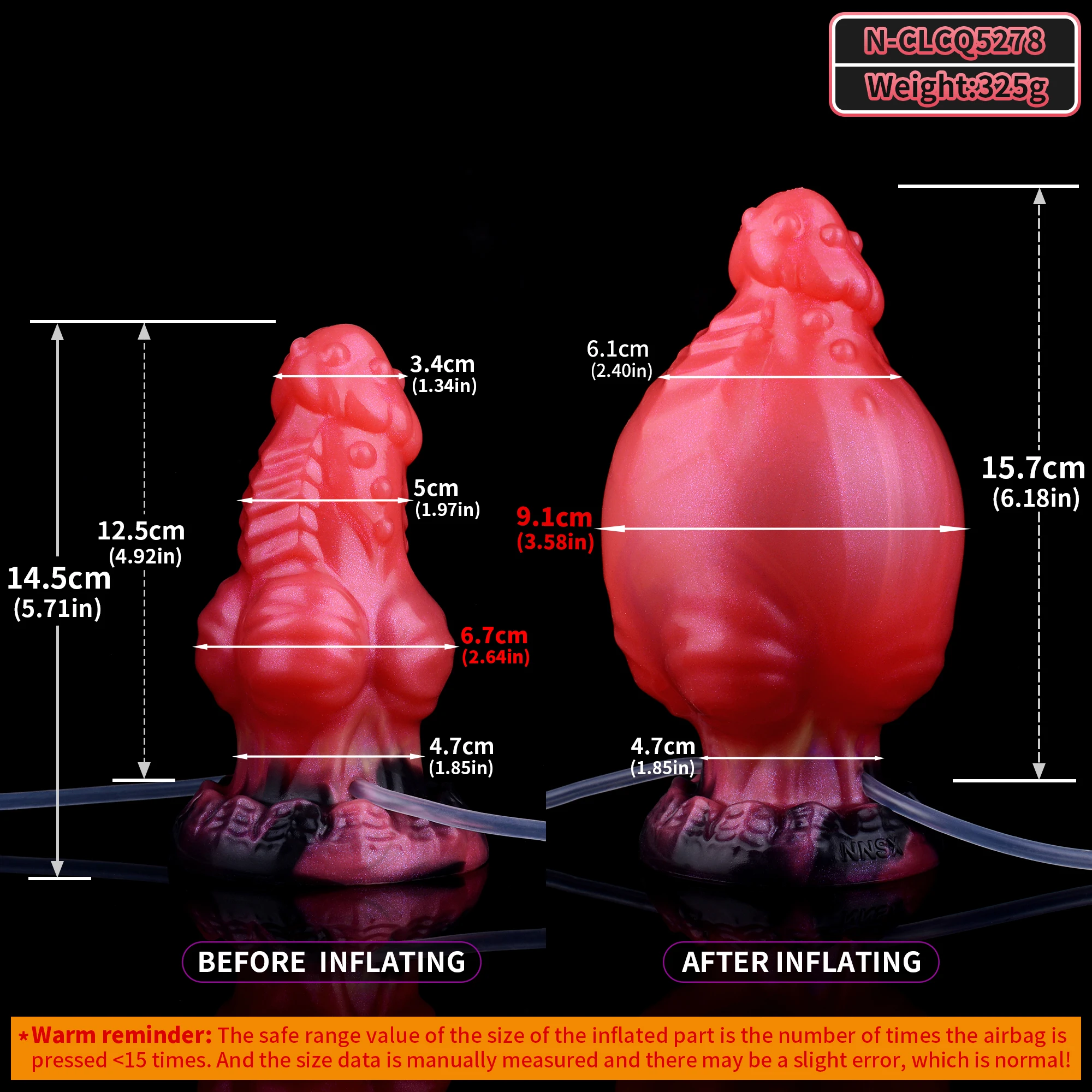 NNSX Silicone Anal Dildos Inflatable Squirting Anal Plug G Spot Clitoral Stimulator BDSM Anal Dilation Adult Sex Toys 18+ 3