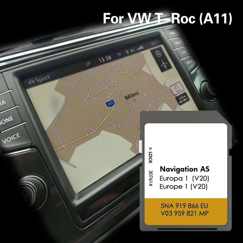 

for VW T-Roc A11 32GB Sat Navi GPS Navigation AS V20 Portugal UK Germany Car Map Memory Card