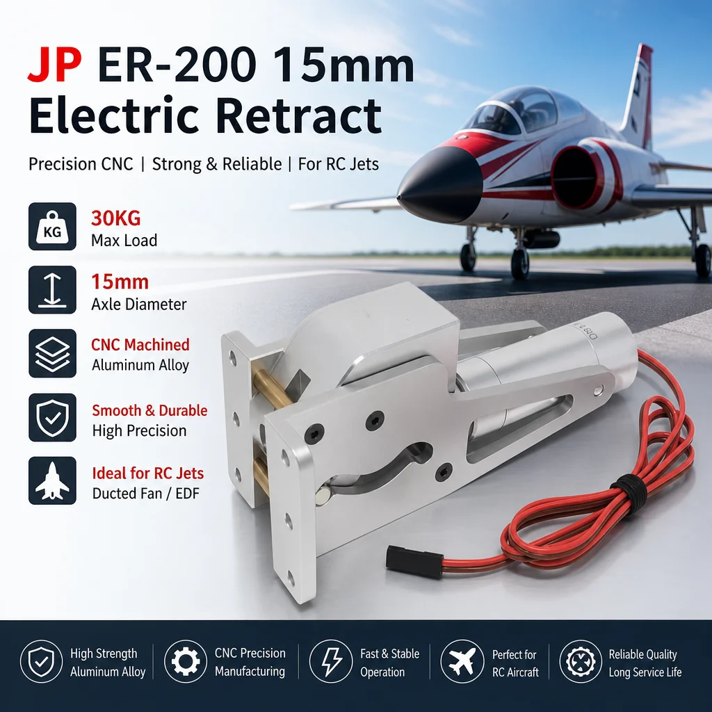 JP ER-200 15mm Alloy Electric Retract 30kg Vertical Inside CNC Precision for RC Aircraft