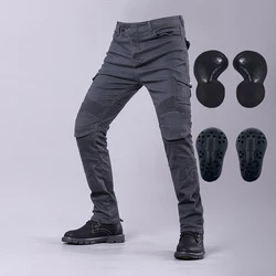 New Motorcycle Riding Pants Outdoor Men Women Leisure Elastic Moto Jeans Motorbike Trousers With Knee Hip Pads Protective Gear