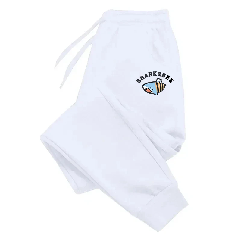 

shark$bee Printing Sweatpants Warm Drawstring Joggers Sport Fashion Joggers Drawstring Pocket Woman Pant