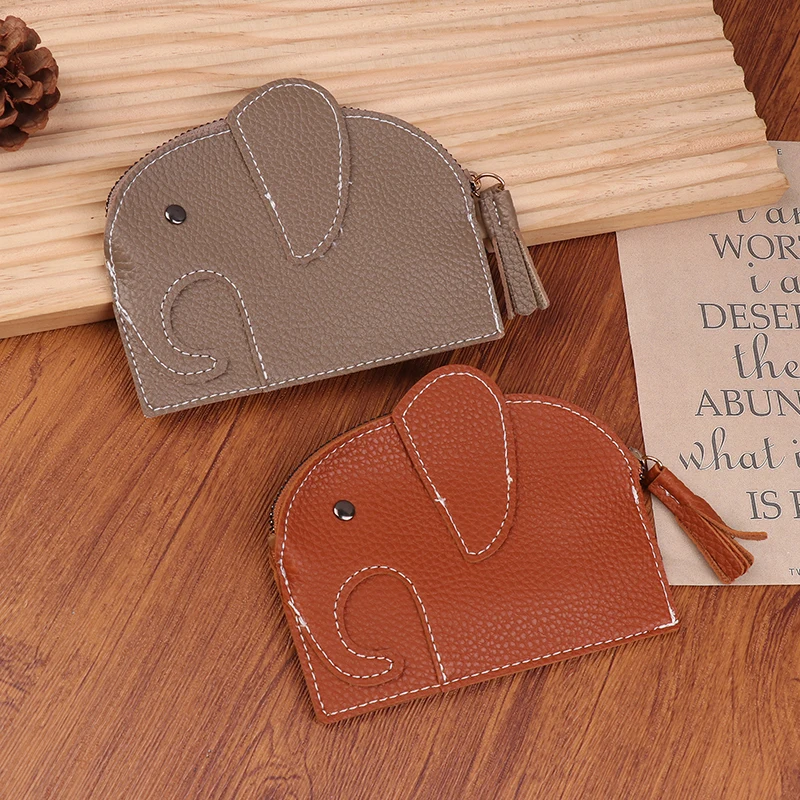 لطيف الكرتون الفيل المحفظة الصبار عملة حامل بطاقة مفتاح تخزين أحمر الشفاه حقيبة محفظة صغيرة للشابات #2