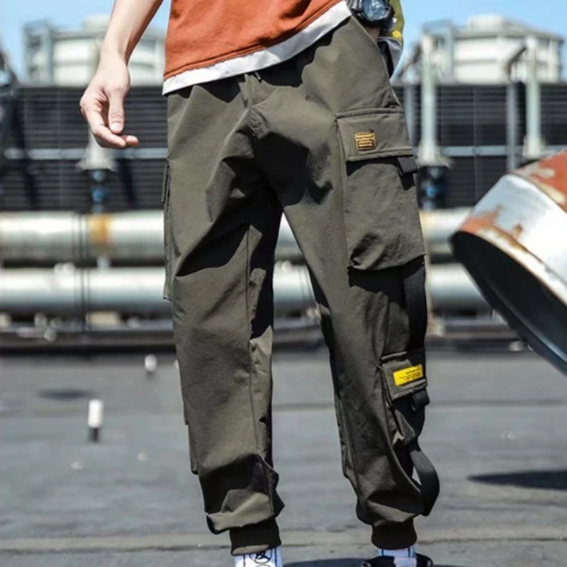 2024 New Fashion Men\'s Cargo Pants Casual Hip Hop Hit Color Multiple Pockets Trousers Streetwear Sportswear Sweatpants Clothes