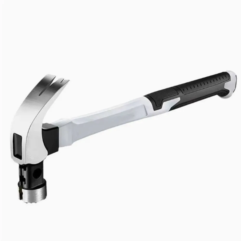 Airaj Claw Hammer Stainless Steel Long Handle Double Nail Groove Hammer Labor-Saving Anti-Skid Multifunctional Manual Tool