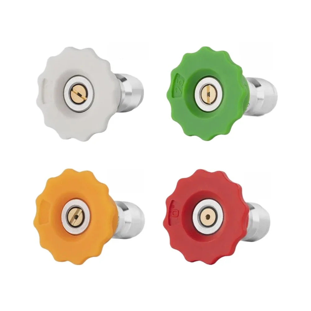 4-Tip Quick Connect Pressure Washer Nozzle for 1/4 Inch Thread Compatible with Most High Pressure Washers and Garden Use