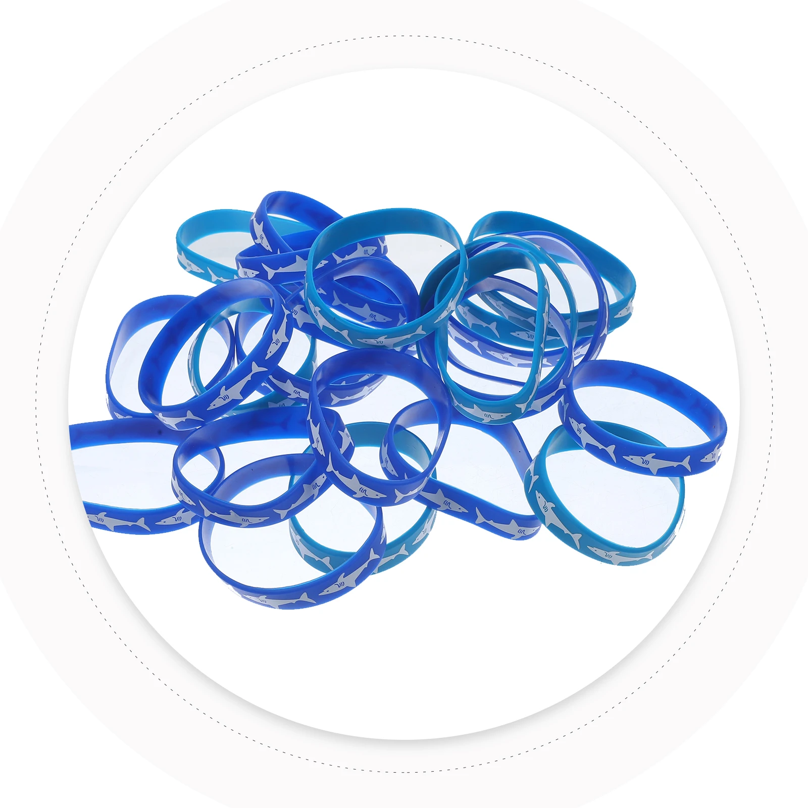 

25 pcs Silicone Bracelet Shark Design Party Wristbands Birthday Carnival Decoration Soft Wrist Straps Festival Theme
