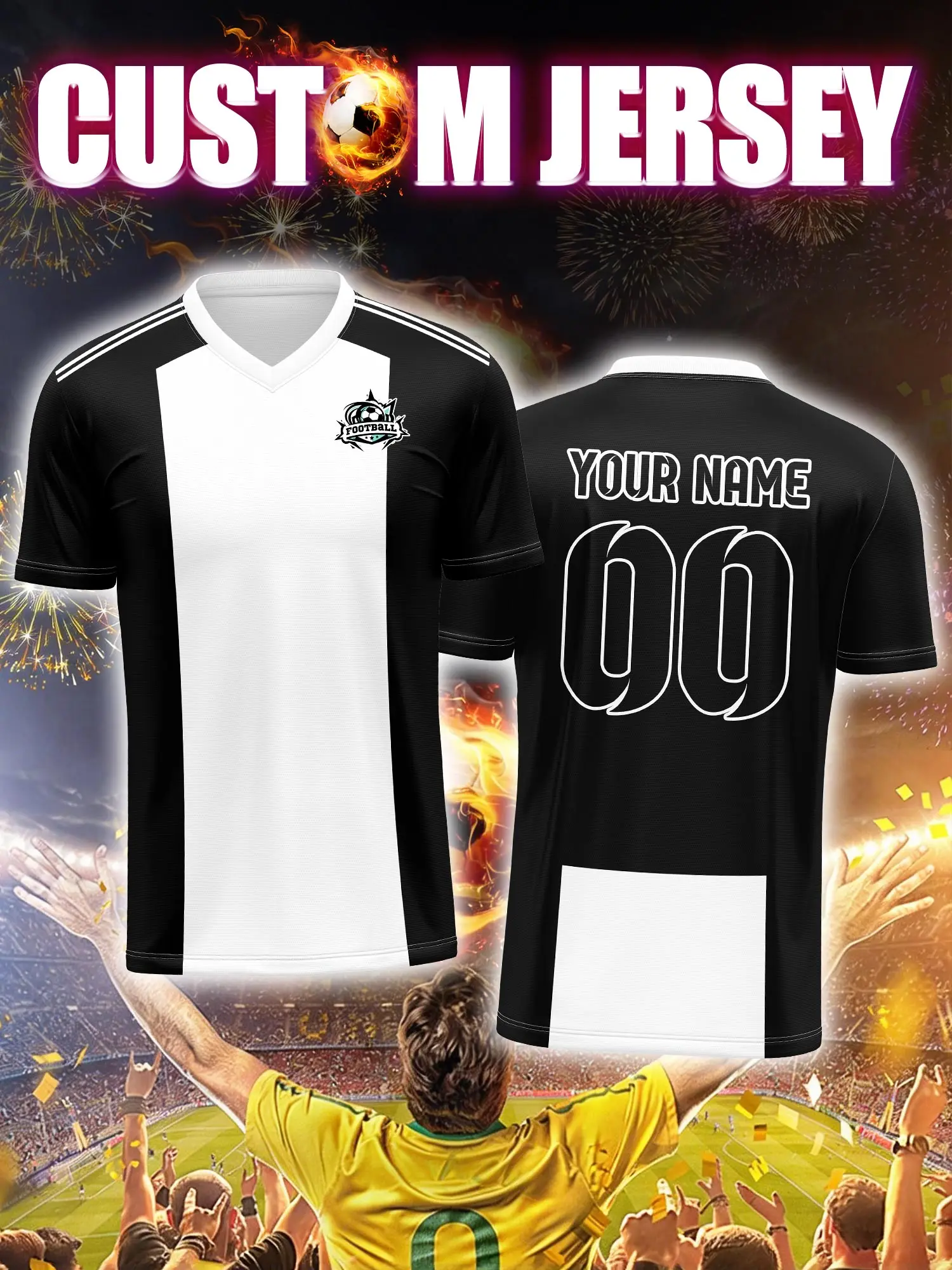 

Футболка для футбола с индивидуальным изображением, номером и именем, классическая винтажная футболка в ретро-стиле