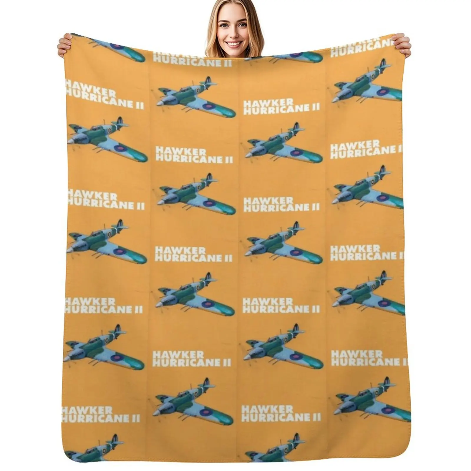 

RAF Hawker Hurricane by Dennis Weber of ShreddyStudio Throw Blanket Large Single blankets and throws Cute Blankets