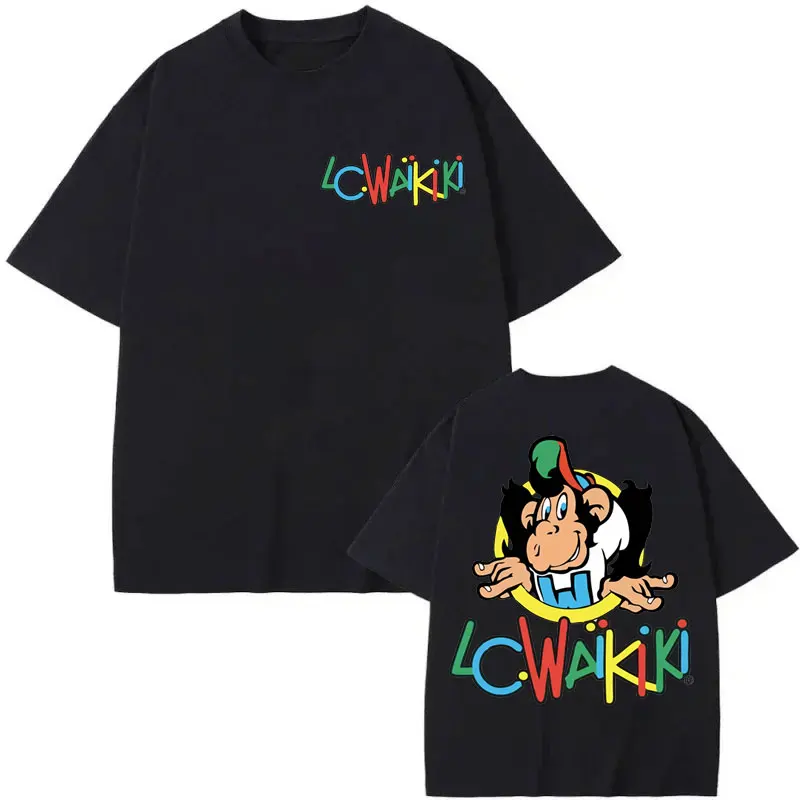 

Lc Waikiki Monkey Funny T-shirts Men Women Clothing Fashion Cartoon Short Sleeve T-shirt Summer 100% Cotton Oversized T Shirts