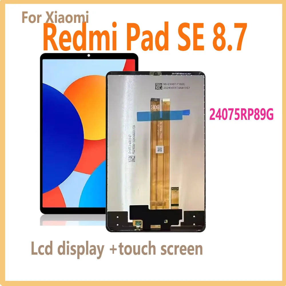 

8,7 "для Xiaomi Redmi Pad SE 8,7 24075RP89G ЖК-дисплей, дигитайзер сенсорного экрана, стеклянная панель в сборе, запасные части