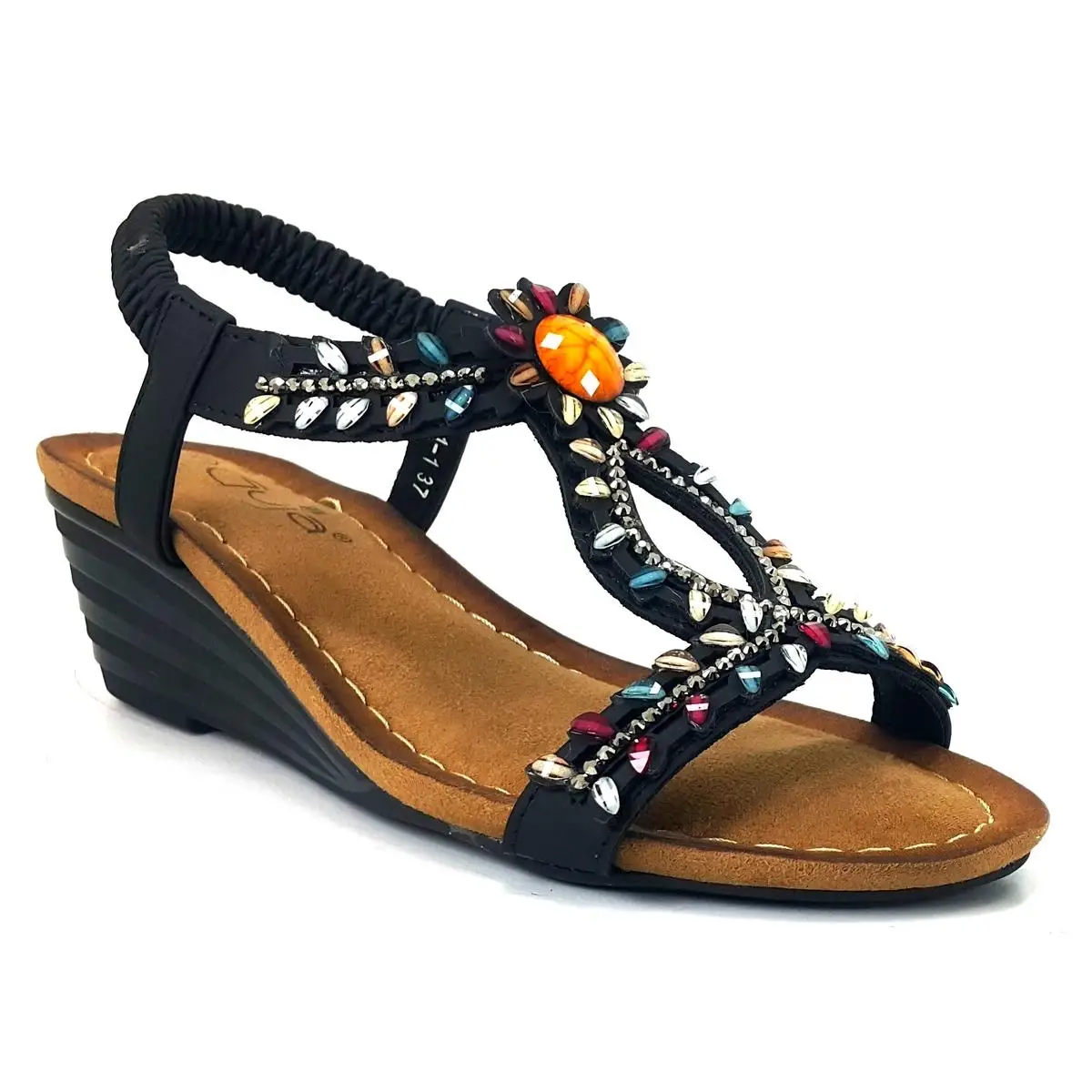 Custom and Comfortable Black Guja 1511 24YS Women's Daily Sandals With 2024 Trend New Season Model Polyurethane Shoes