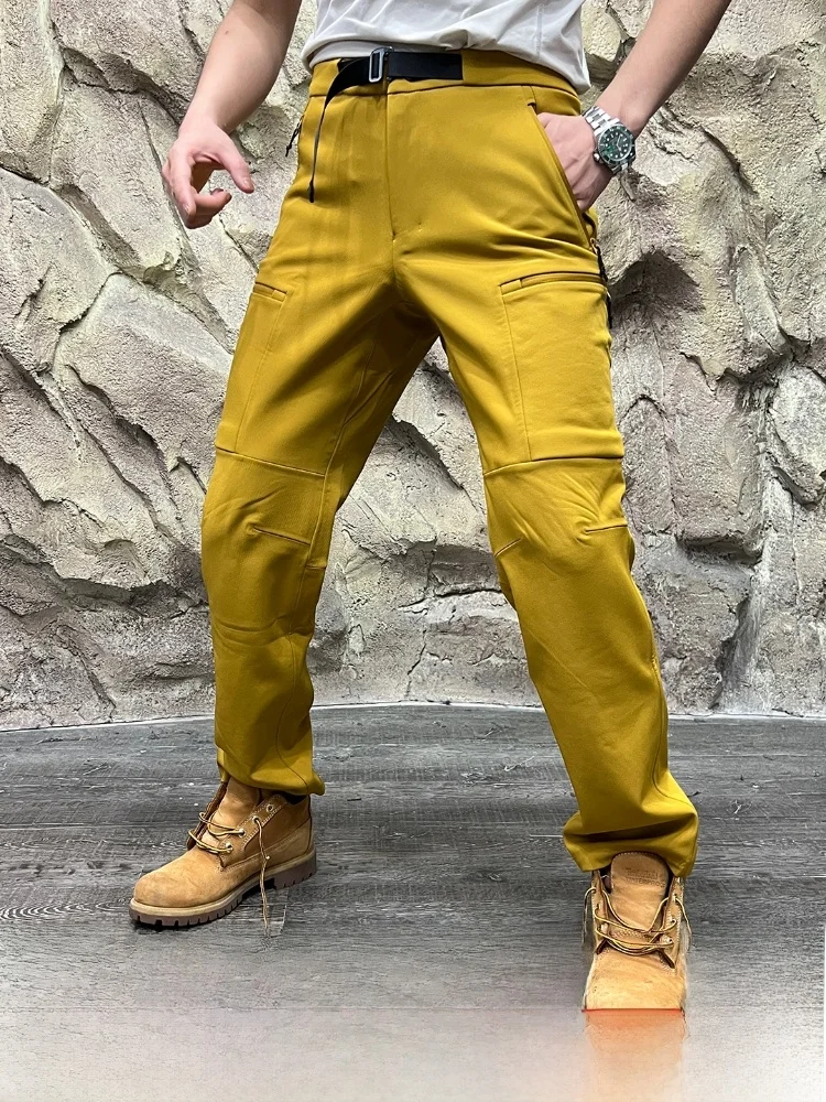 

Высококачественные мужские брюки-карго в клетку Fce Soft ell, полный щера клей, 3D пошив, теплая осень-зима, уличная прямая штанина