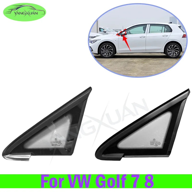 Front Window Glass Triangle Plate Garnish Cover For Volkswagen Golf 7 8 Panel Side Mirror Trim Exterior Car Accessories