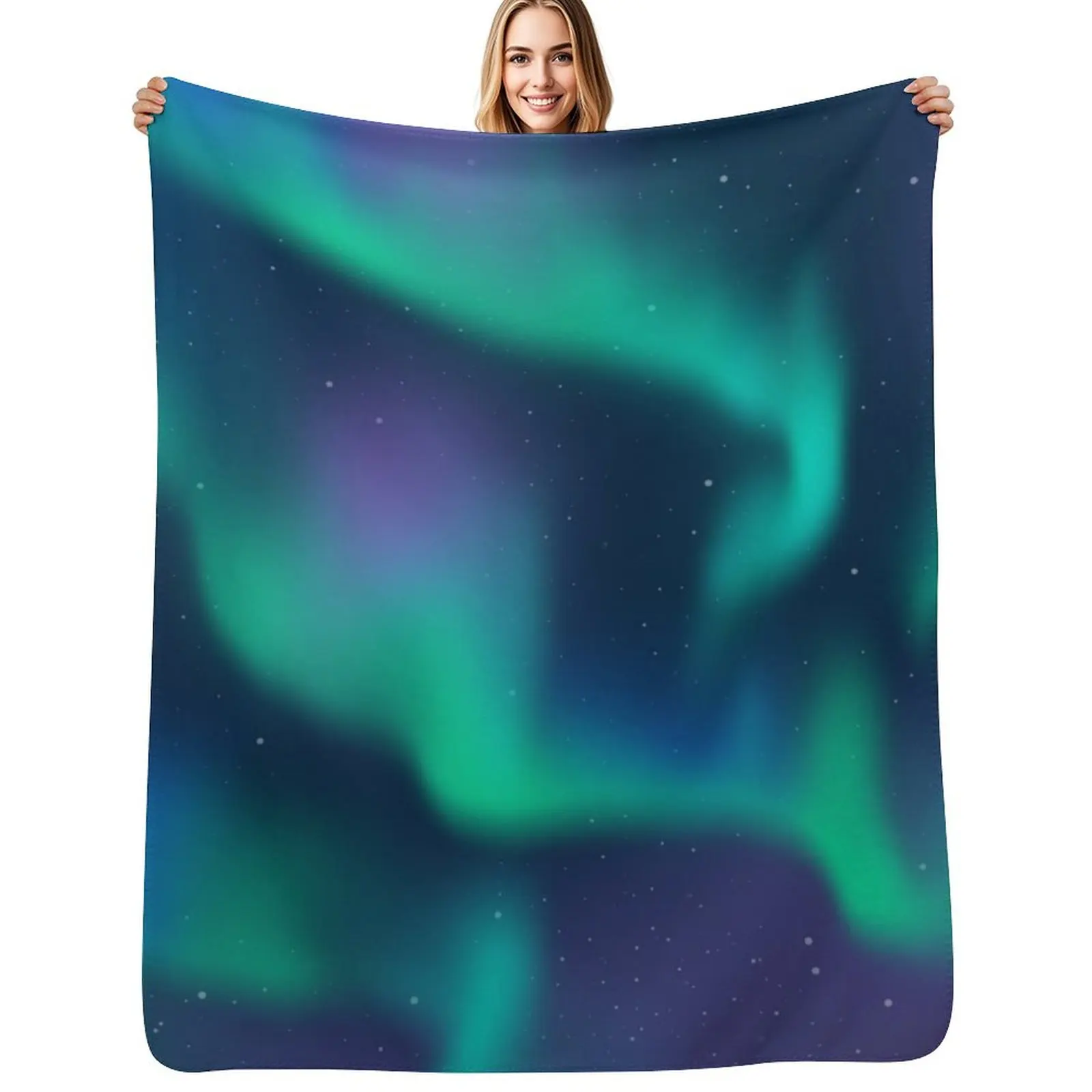 

Aurora Borealis Northern Lights Throw Blanket cosplay anime Hairy Nap Single Blankets