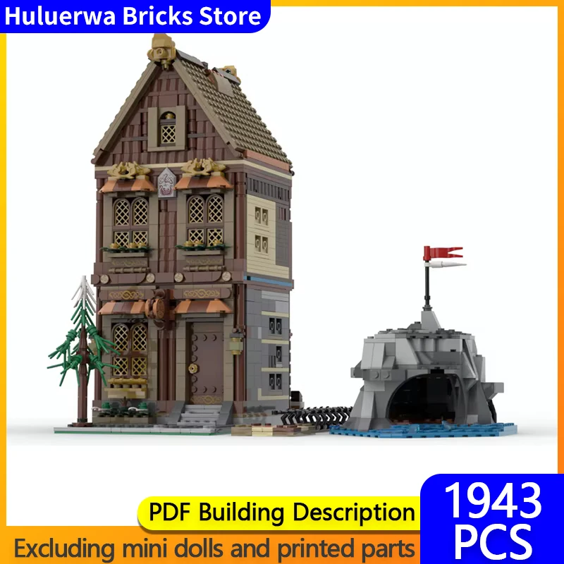 Medieval Street View Model MOC Building Bricks Viking Tool Weapon Shop Modular Technolog Gift Holiday Assemble Children Toy Suit