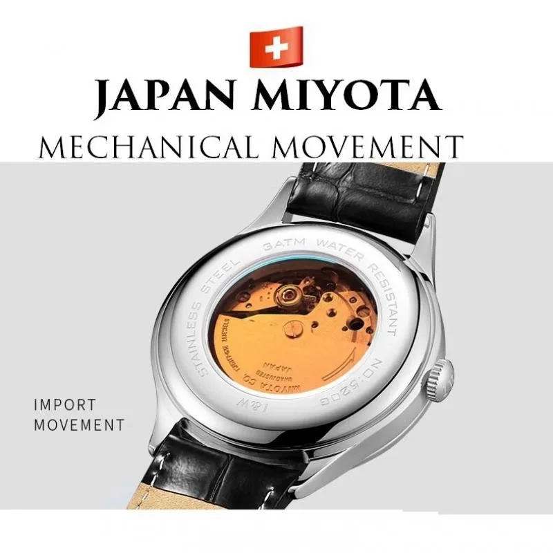 Carnival Iw Japan Miyota Mechanical Movement Business Automatic Wristwatch For Mens Watch Calendar Sapphire Crystal Reloj Hombre