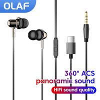 3.5mm/Type-C Wired Headphones Noise Canceling Headphone Hifi Wired Earphone Earbuds Stereo Mic Earphone For iPhone 15 16 Samsung