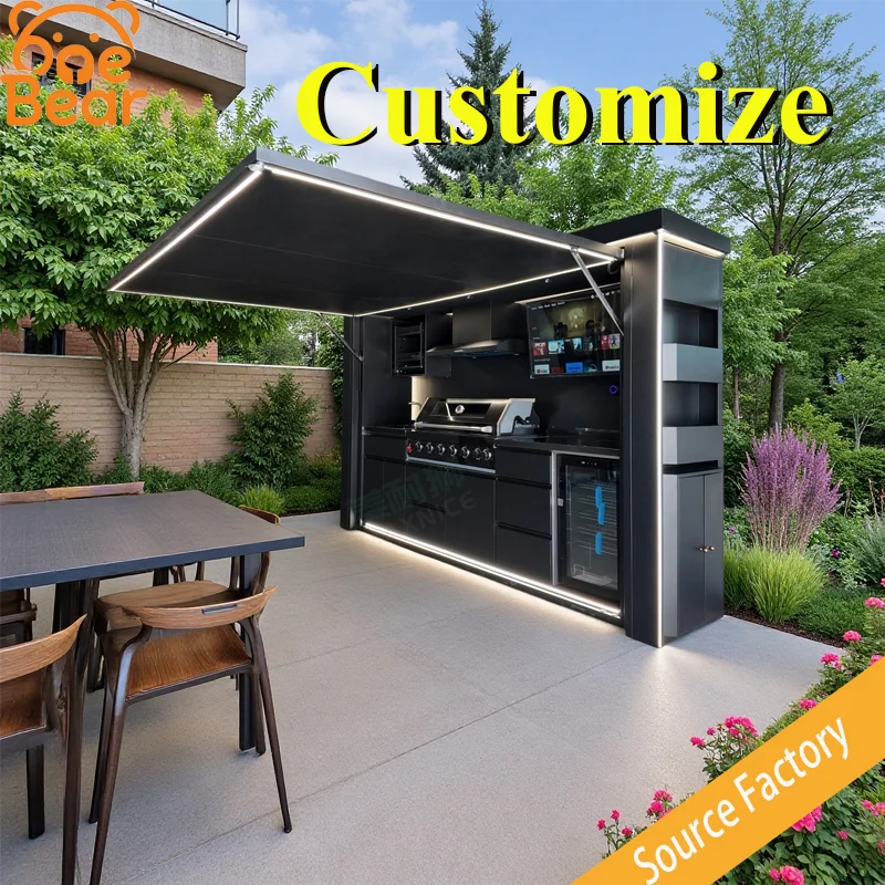 The Shelter Features an Enclosed Rest Area, a Fully Equipped Barbecue Kitchen, and an Outdoor Bar Kitchen.