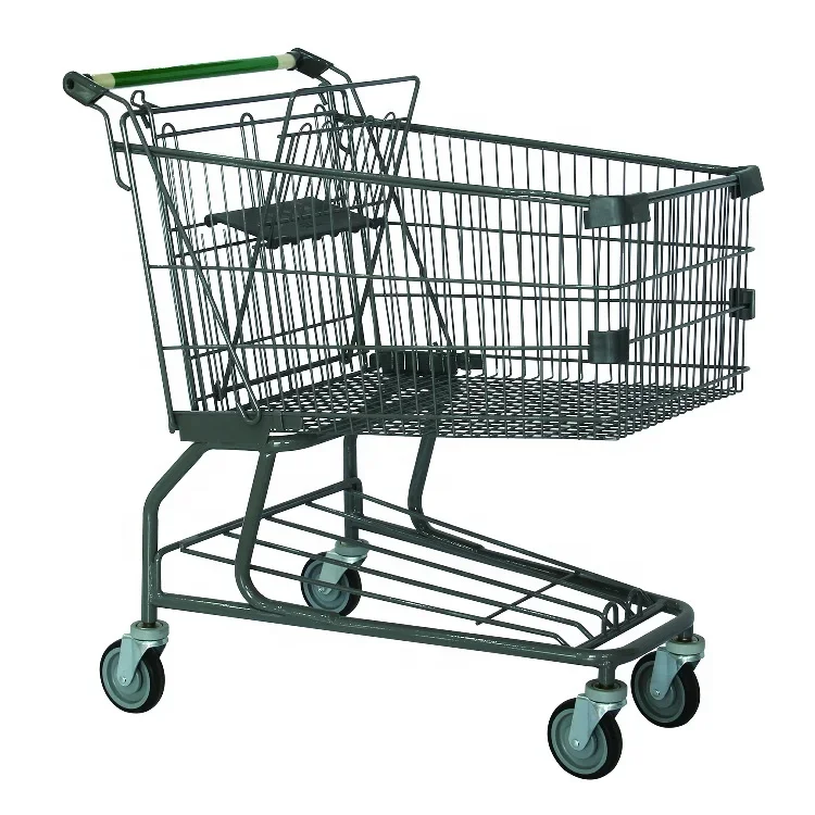 Japan Style 140L Folding Trolley Supermarket & Outdoor Tools Shopping With PU & Chrome Plated Surface Steel Material