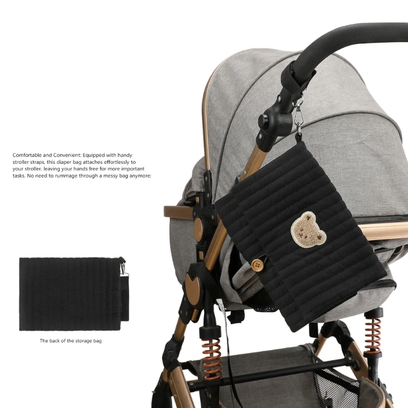 منظم حفاضات الأطفال المحمول مع مساحات تخزين لعربات الأطفال، تصميم قابل للطي من أجل الأبوة والأمومة