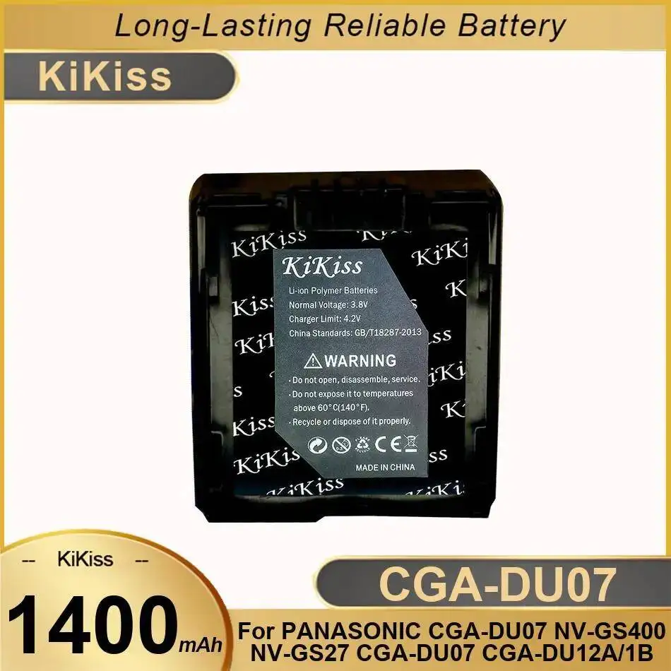 

High Capacity 1400Mah Camera Battery For Panasonic Cga-DU07 NV-GS400 NV-GS27 Cga-DU12A 1B