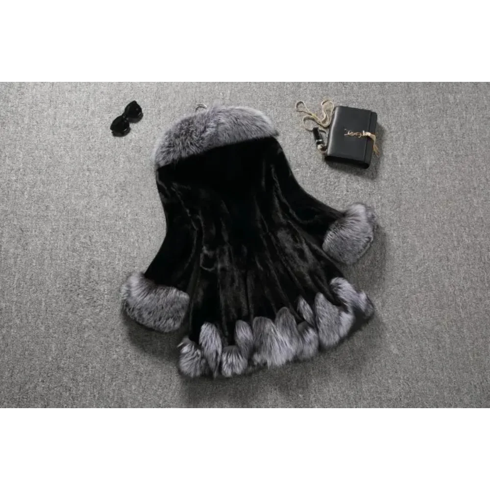 Women Long Warm Luxury Fur Parkas Bontjas Furry Outerwear New Autumn Winter Hooded Loose Faux Fur Jacket Thick Korean Maxi Coat