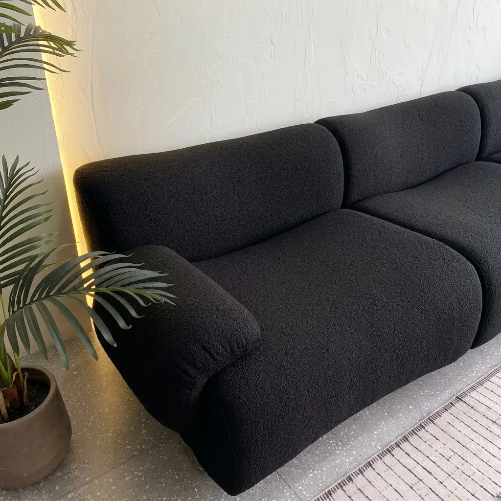 Durable Modular Sectional CE Certified Compressed Sofa Fabric Eco-Friendly Quick Recovery Modern Living Room Apartment Villa